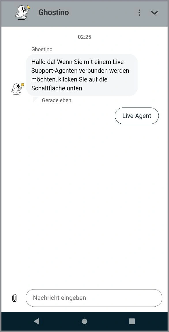 24/7 Live-Chat-Support verfügbar bei Ghostino